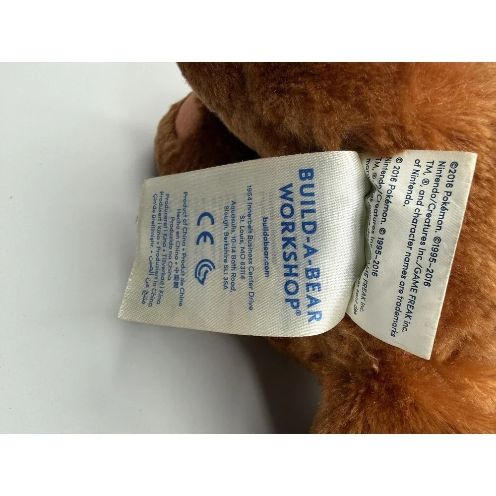 RARE Build a Bear Pokemon Eevee Plush Original 2016 Release w RED EYES